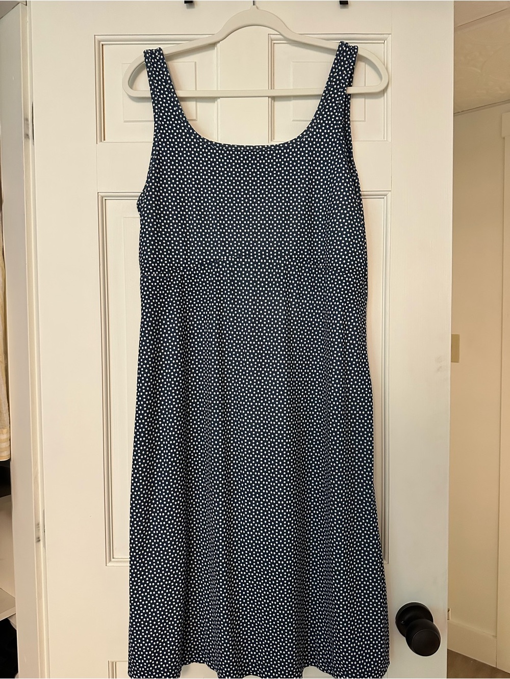 Columbia Sleeveless Navy Polka Dot Dress